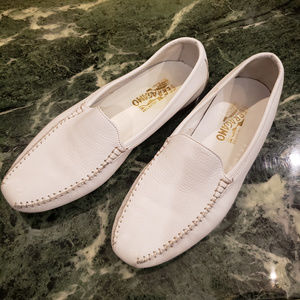 Ferragamo Vintage white leather loafers